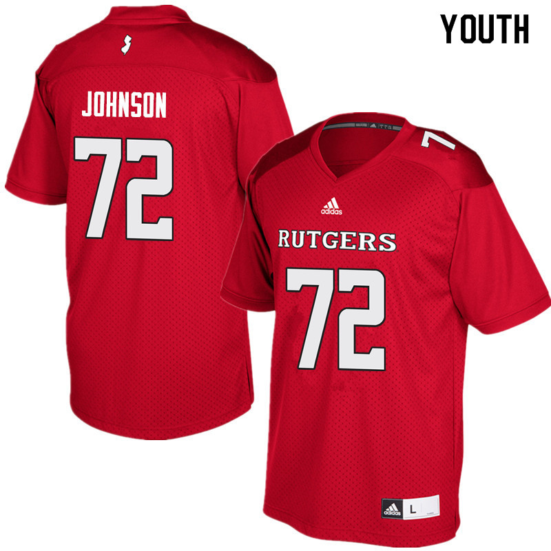 Youth #72 Kaleb Johnson Rutgers Scarlet Knights College Football Jerseys Sale-Red - Click Image to Close